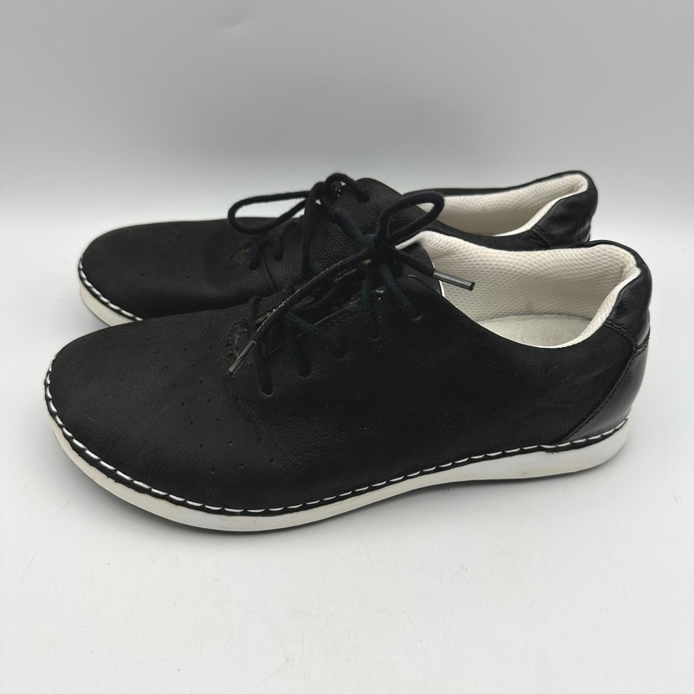 Alegria Essence Sneakers Womens 36 US 6-6.5 Black Leather Lace Up Slip Resistant